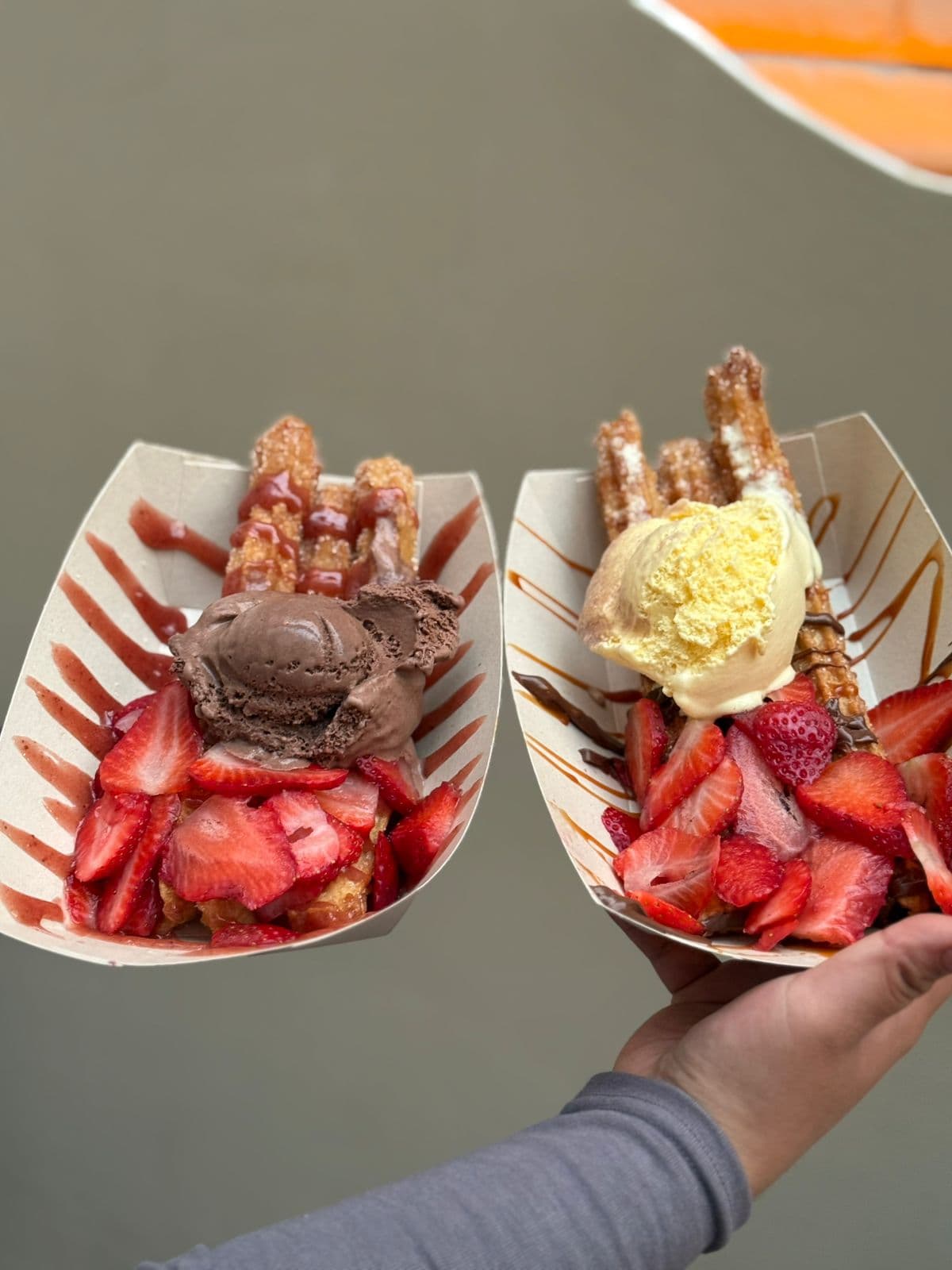 Churros con helado